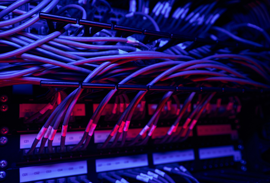 Purple server rack